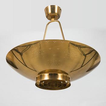 Paavo Tynell,  a mid-20th-century '9060' brass pendant light for Taito, Finland.