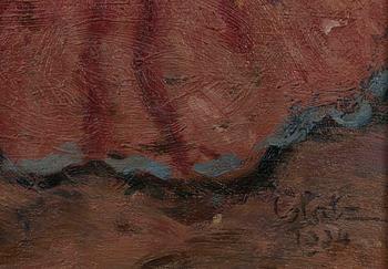 OSZKÁR GLATZ, I ARBETE, olja på duk, sign. 1934.