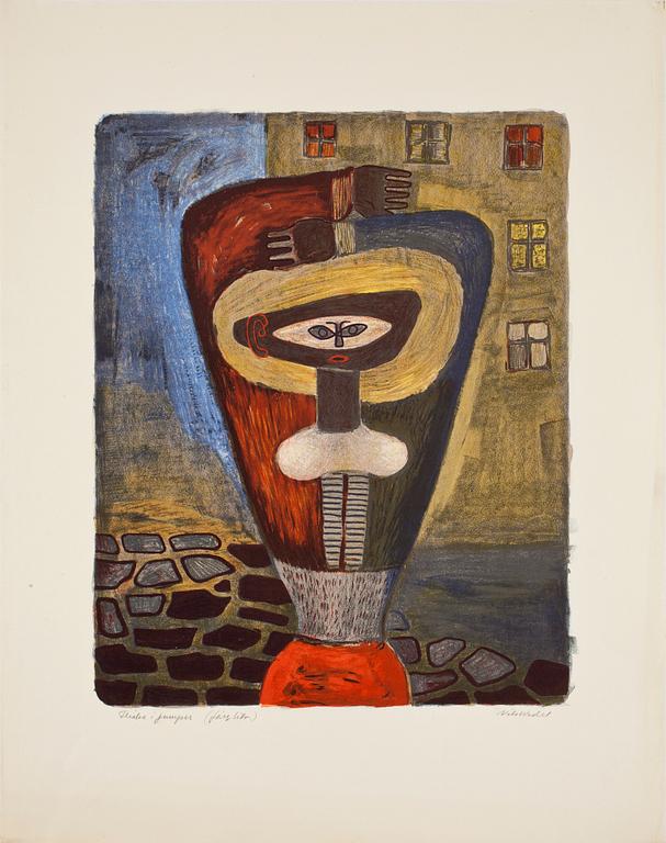 NILS WEDEL, mapp med 7 grafiska blad, sign.