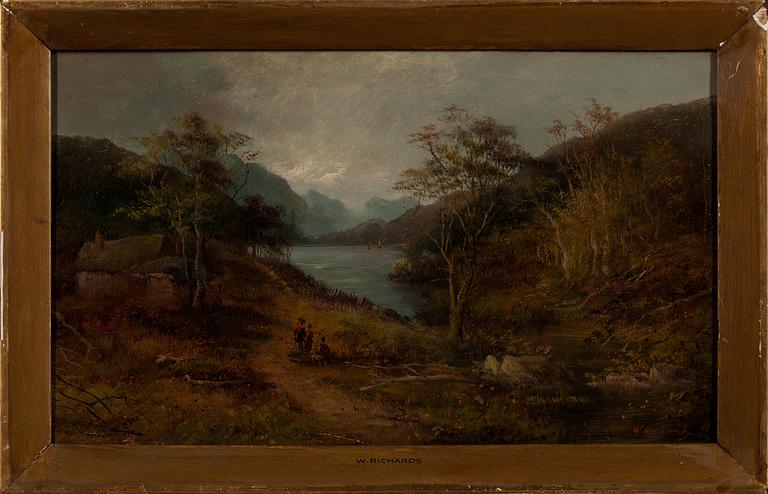 OKÄND KONSTNÄR, olja på duk, signerad W. Richards England, 1800-tal.