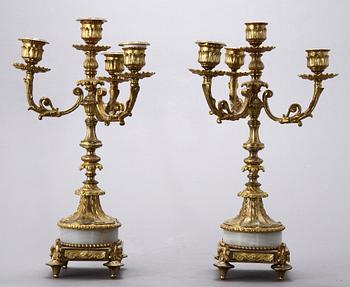 KANDELABRAR, ett par, 1800-talets andra hälft.