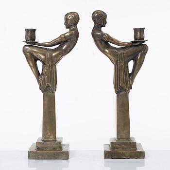 Candelabras, a pair, Art Deco style, 20th century.