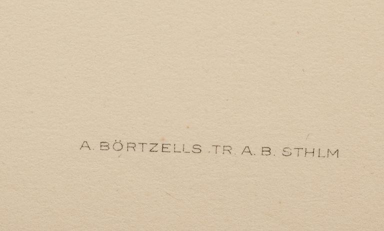 WILHELM VON WRIGHT, mapp nr 1-69, litografiska tryck, "Svenska fåglar". 1900-talets första hälft.