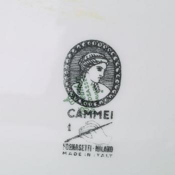 Piero Fornasetti, a set of six "Cammei" porcelain plates, Milano, Italy.