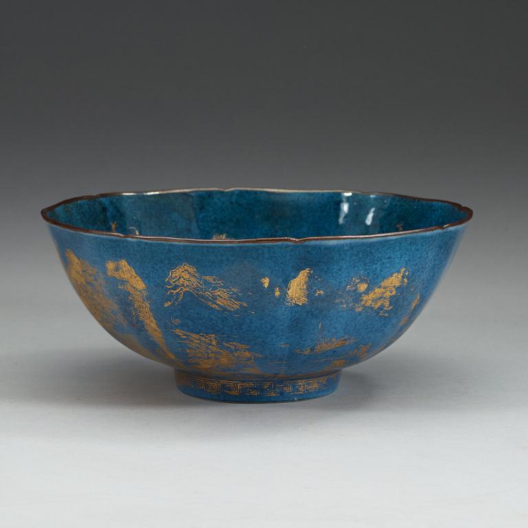 A powder blue bowl, Qing dynasty, early 18th Century.
