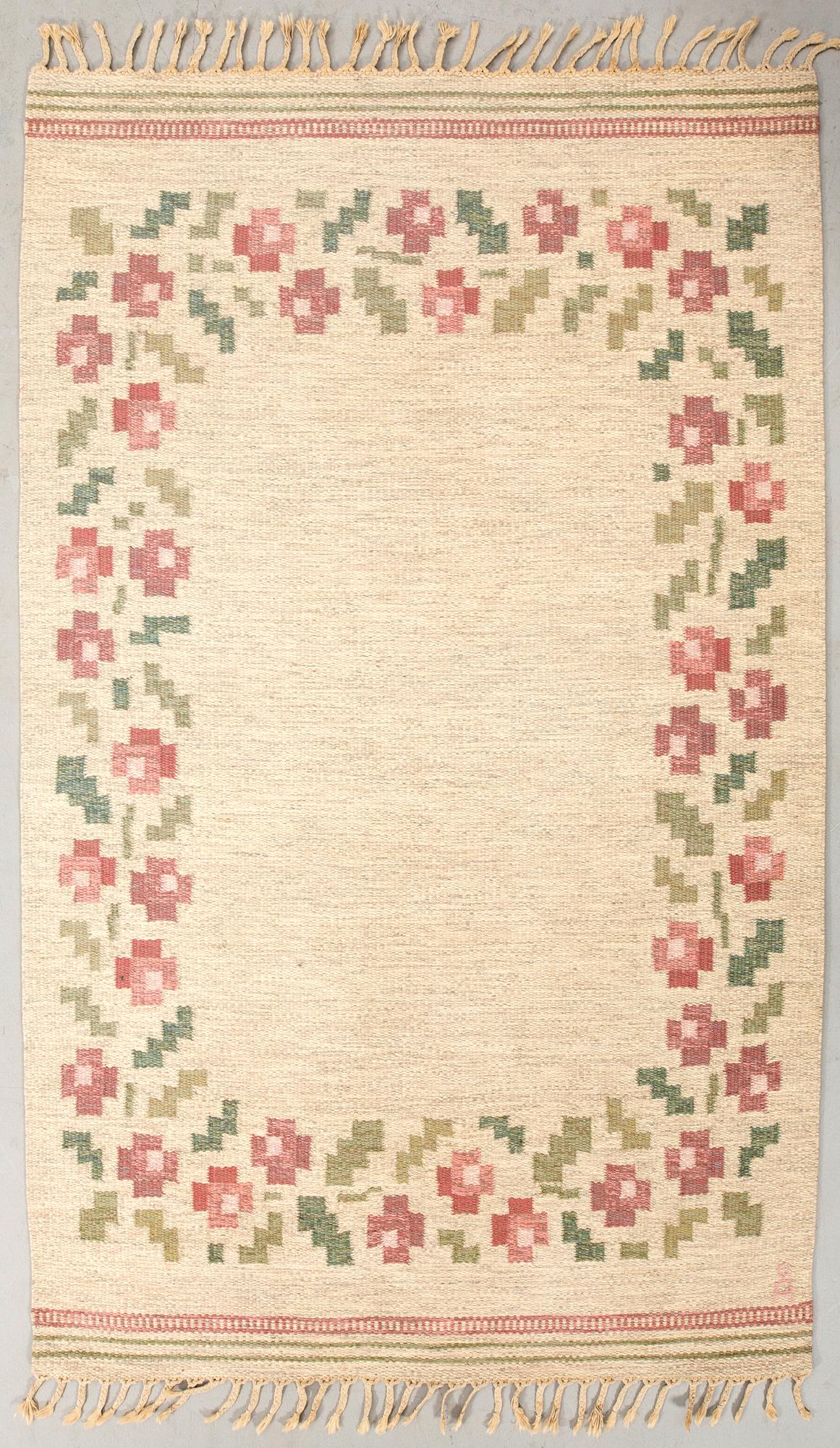Anna-Johanna Ångström, rug, rölakan technique, signed Å, approximately 200x134 cm.