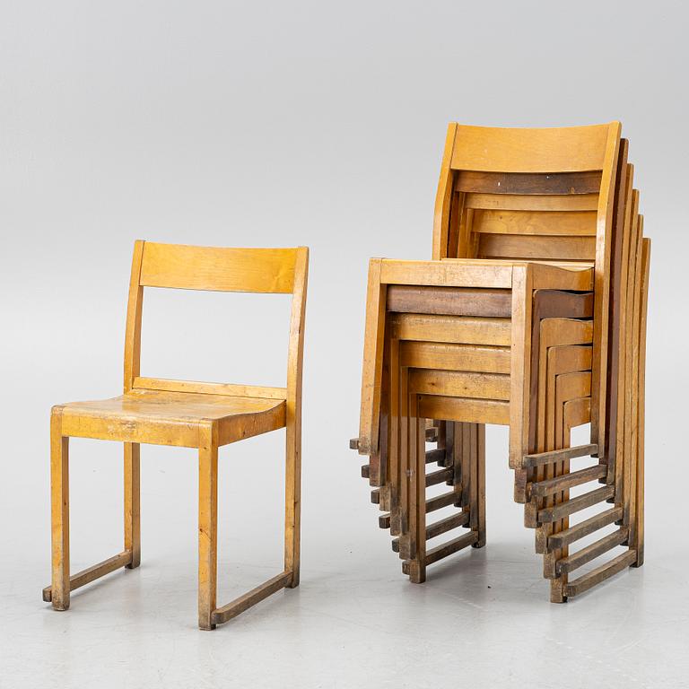Sven Markelius, Seven chairs, 'Orkesterstolen', 20th century.