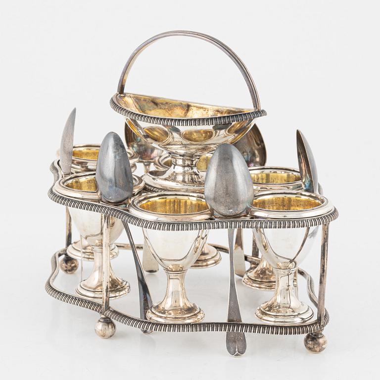 An 19th century silver egg server, including Walker Knowles & Co, Sheffield, England.