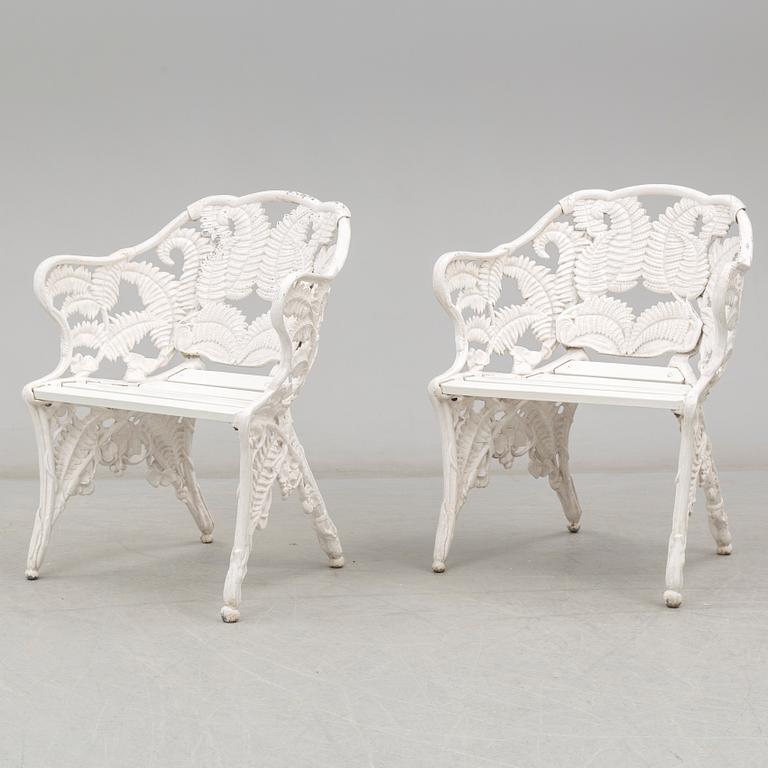 SOFFA, 2 FÅTÖLJER, "Ormbunke", Melins Anderstorp, 1900-talets andra hälft.
