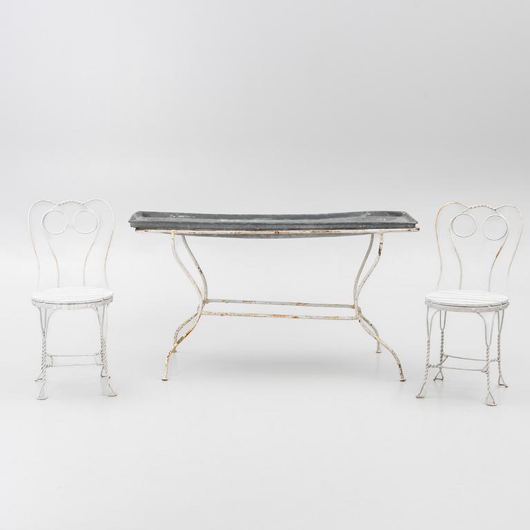 Trädgårdsmöbler, 3 delar, 1900-talets mitt.