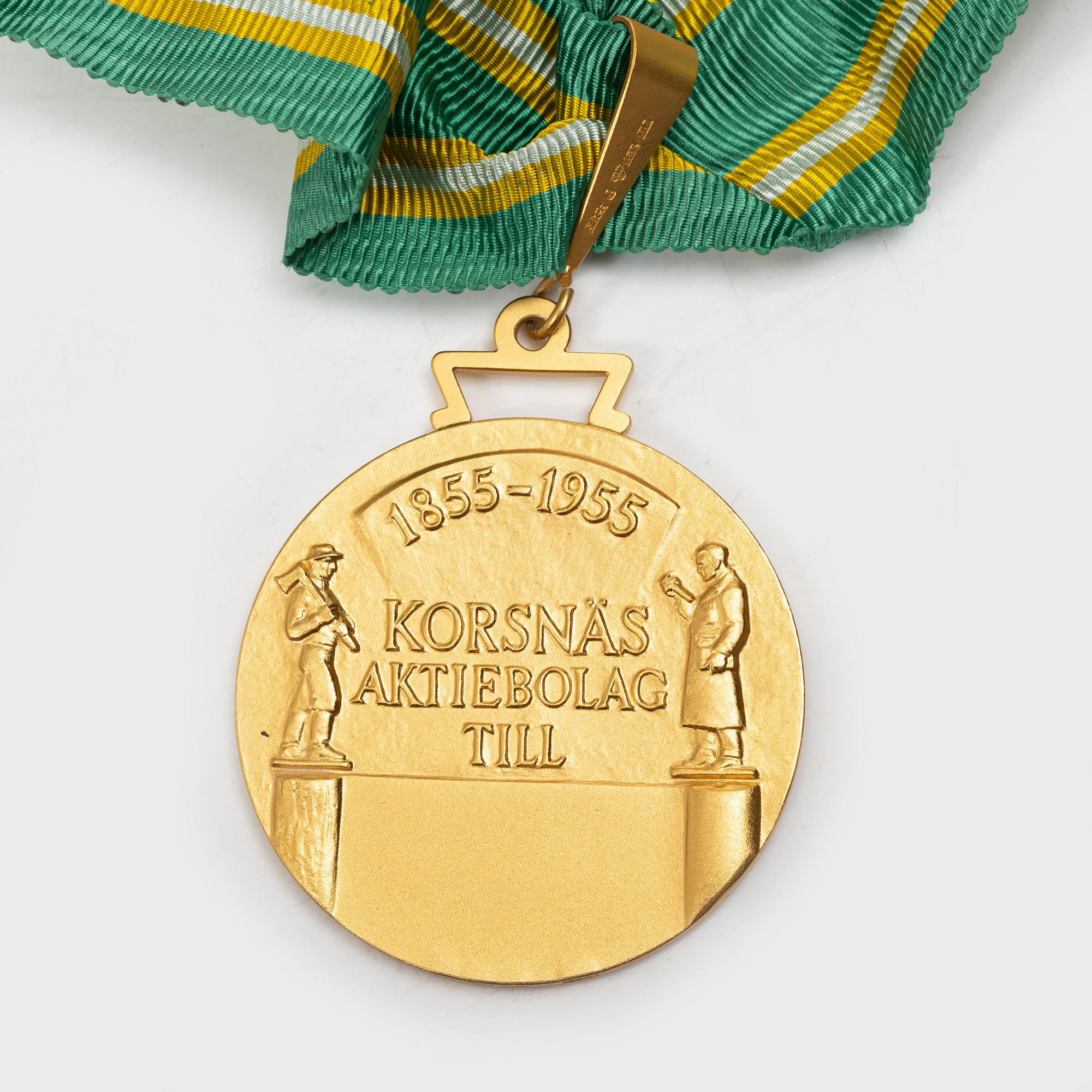 An 18K gold medal, Sporrong, Stockholm 1958.