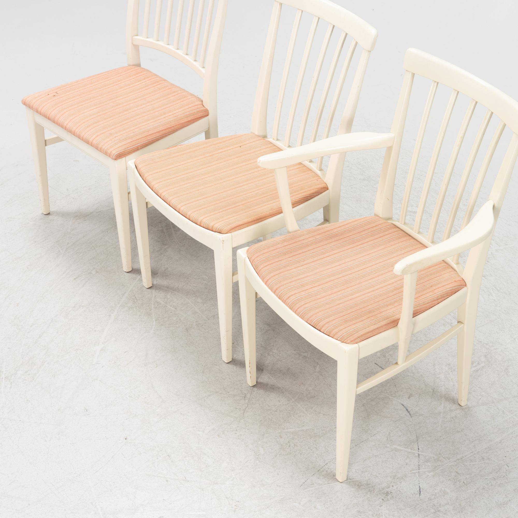 Carl Malmsten, two armchairs and six chairs, Bodafors, second part of the 20th Century.