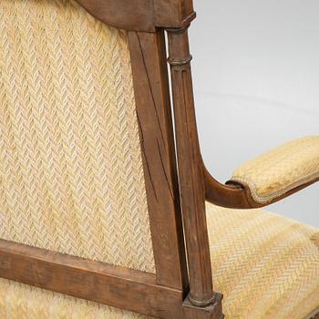 Four Louis XVI style armchairs first part of the 20th Century.