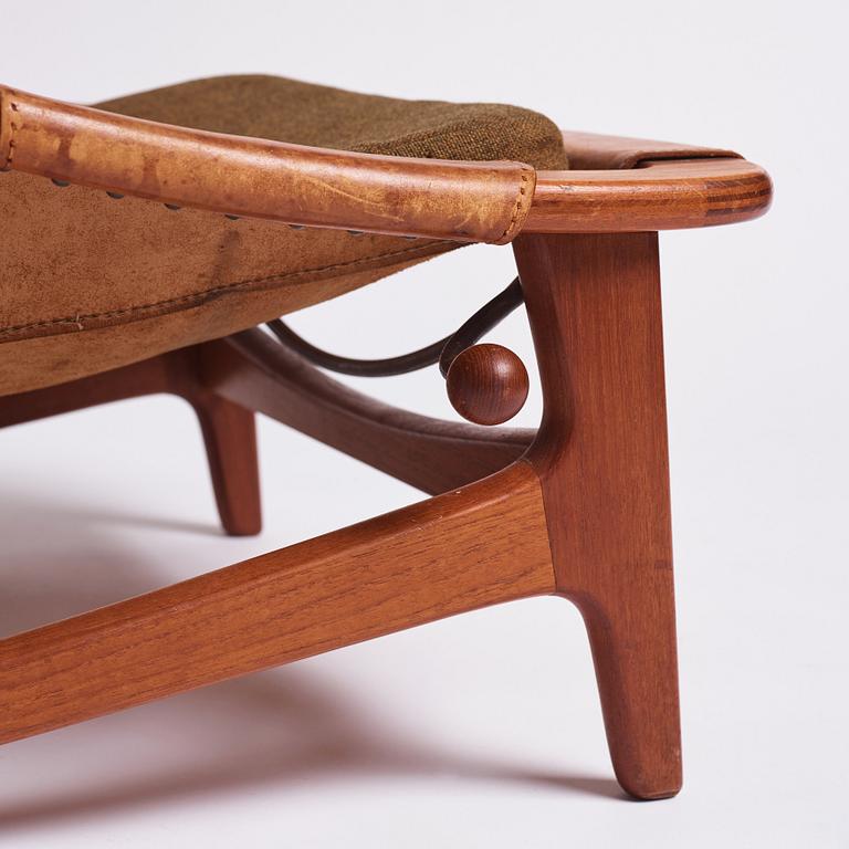 Arne Tideman Ruud, a teak and natural brown leather 'Holmenkollen' chair, AS Inventar/ Norcraft, Gjövik Norway, 1950s-1960s.