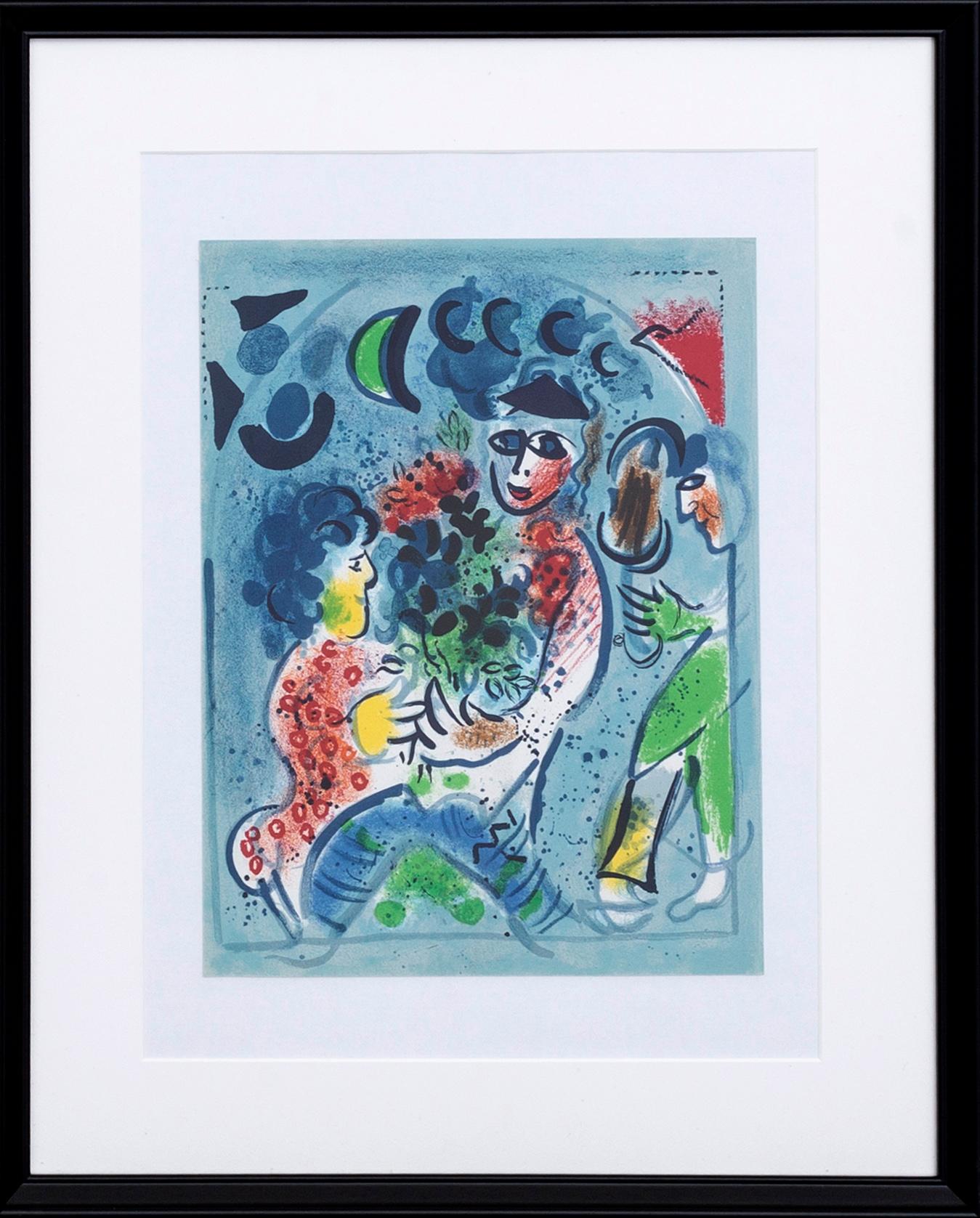 MARC CHAGAL,, lithographe with color, "Frontispice", from Chagall Lithographe III.