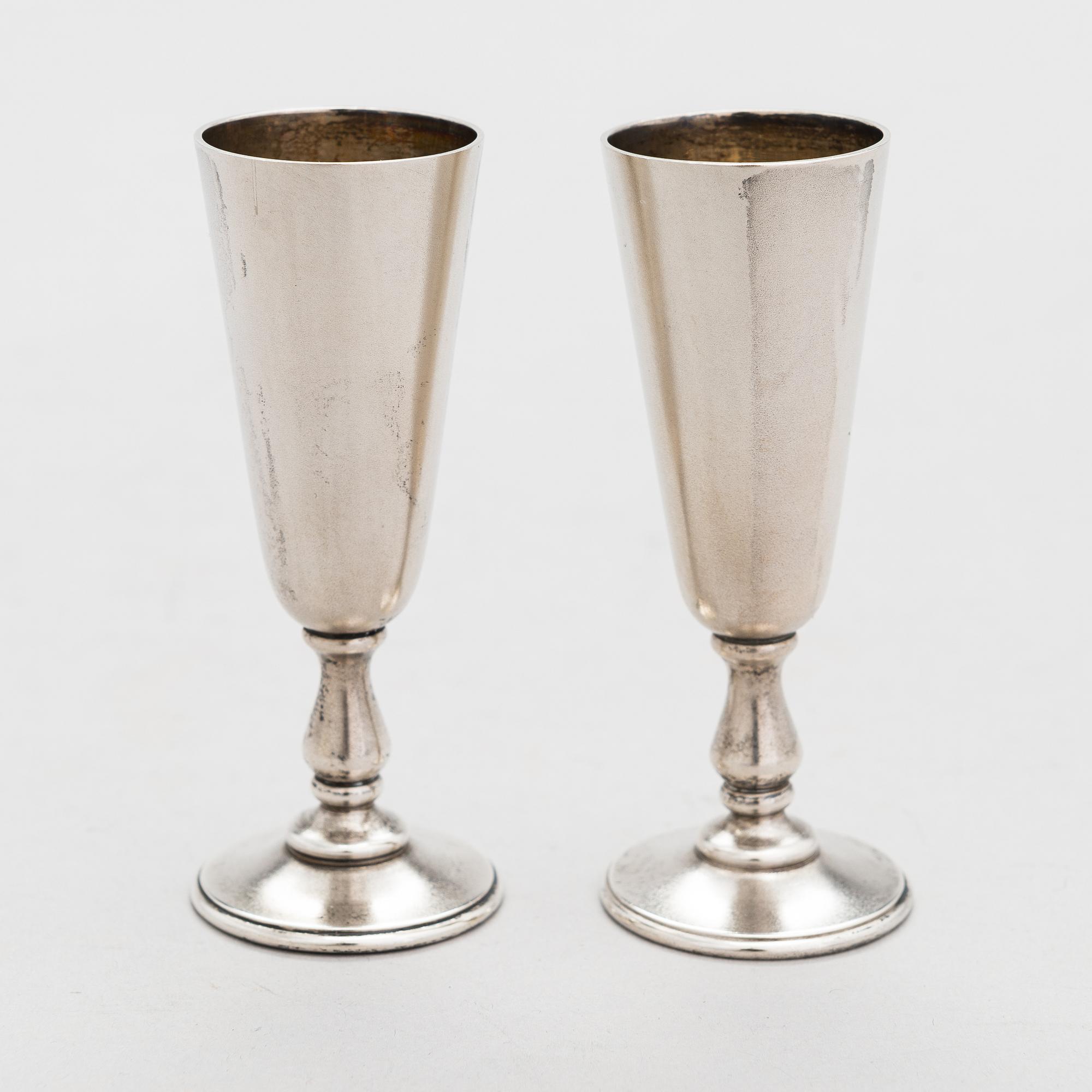 Vasili Kangin, Supbägare, 6 st, silver, S:t Petersburg, Ryssland kring sekelskiftet 1900.