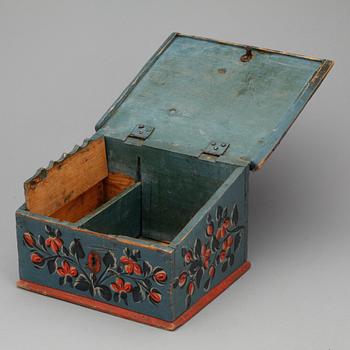 SKRIN, allmoge, 1800-tal sannolikt Roslagen. Målningen möjligen utförd av "Rosaren" verksam i Roslagen 1810-1840-tal.