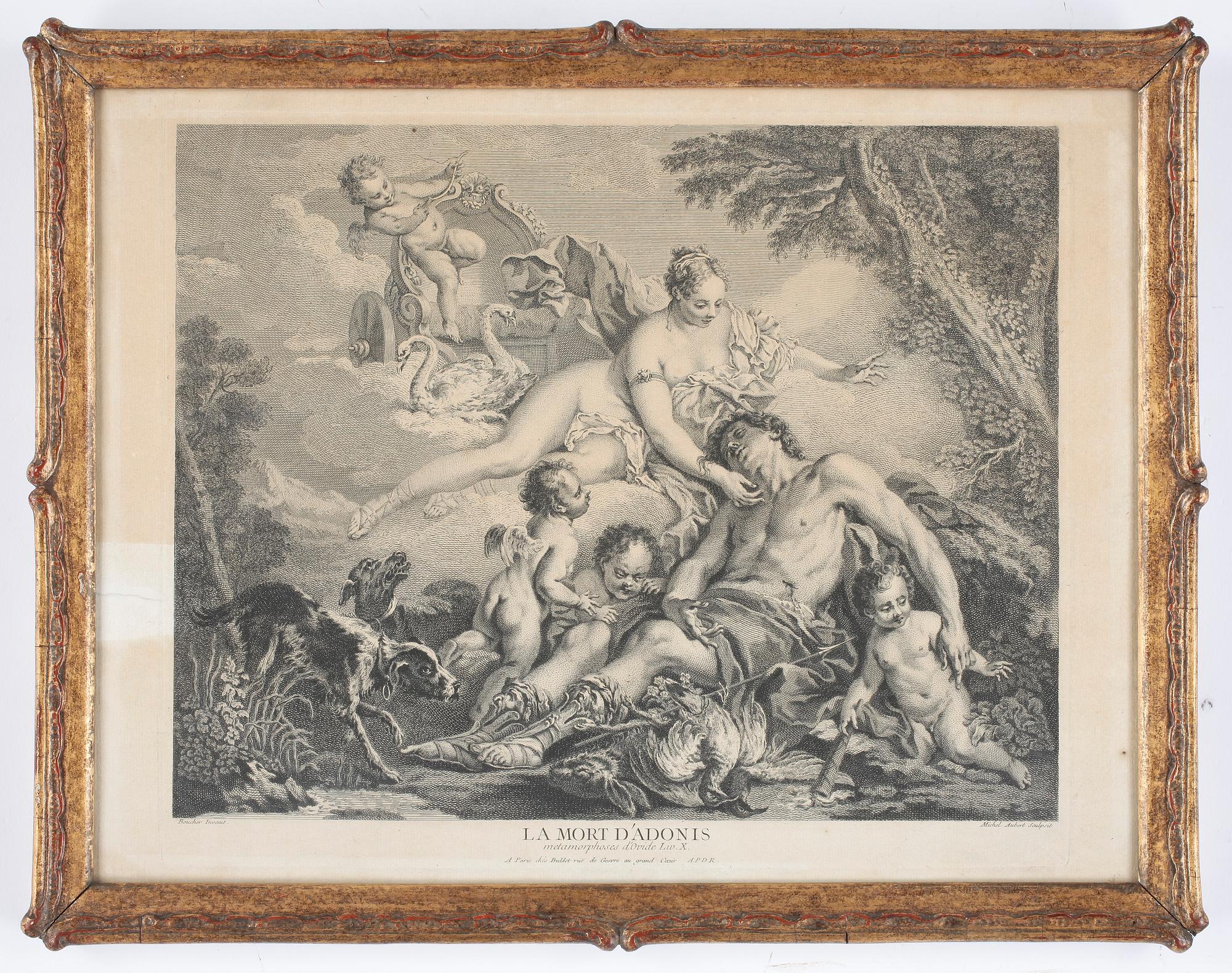 KOPPARTSTICK, Francois Boucher efter, gravyr av Michel Aubert, 1800-tal.