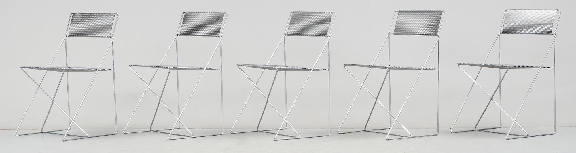 STOLAR, 5 st, "X-line", Niels Jörgen Haugesen, Danmark, formgiven 1977.