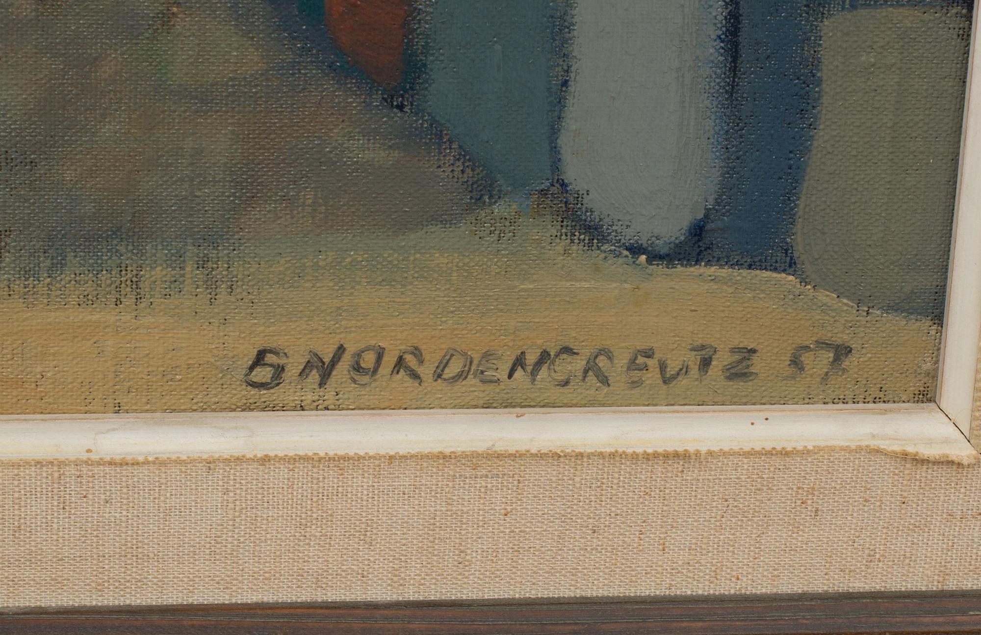 BRITA NORDENCREUTZ, olja på duk. Signerad och daterad -57.