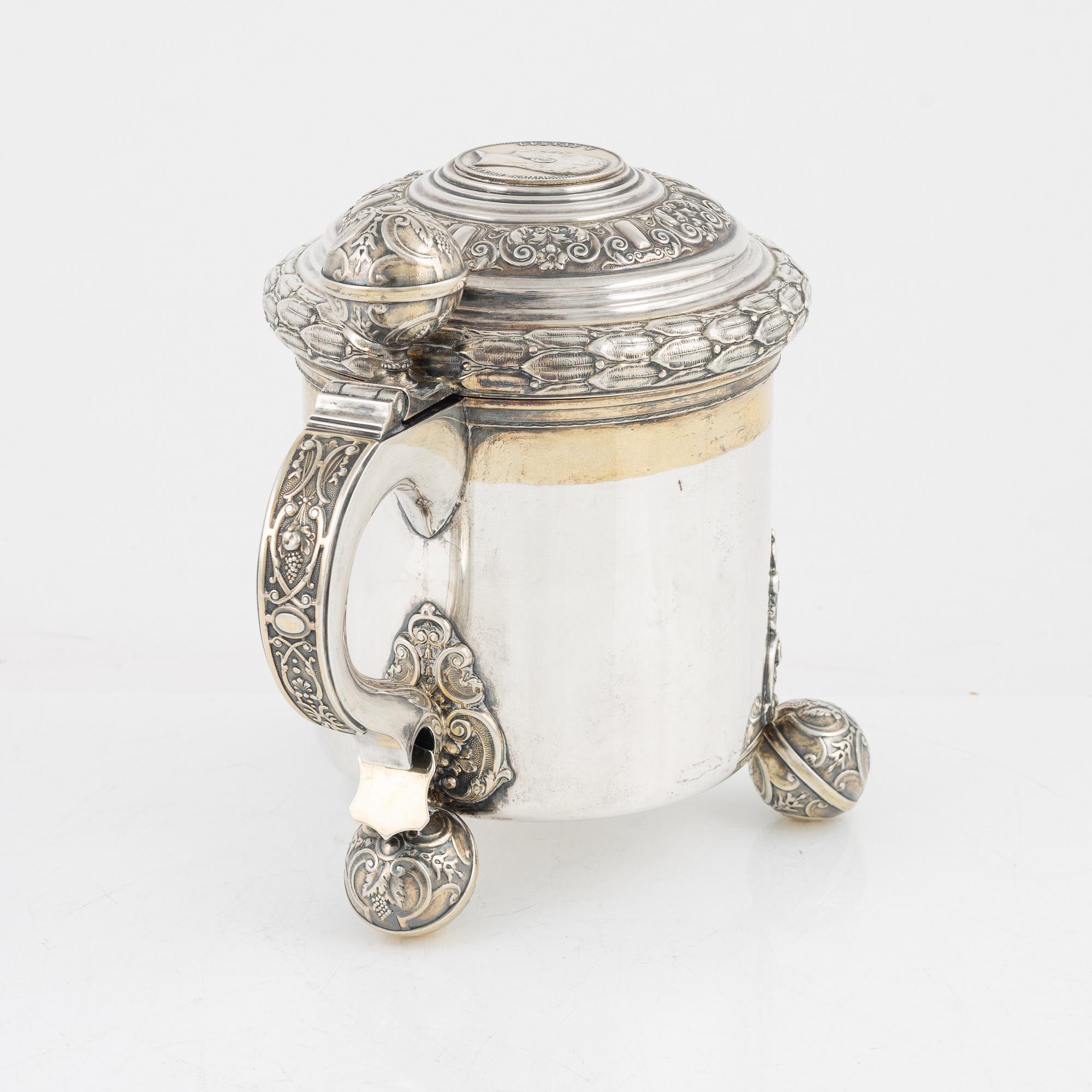 A Swedish Silver Tankard, mark of CG Hallberg, Stockholm 1952.