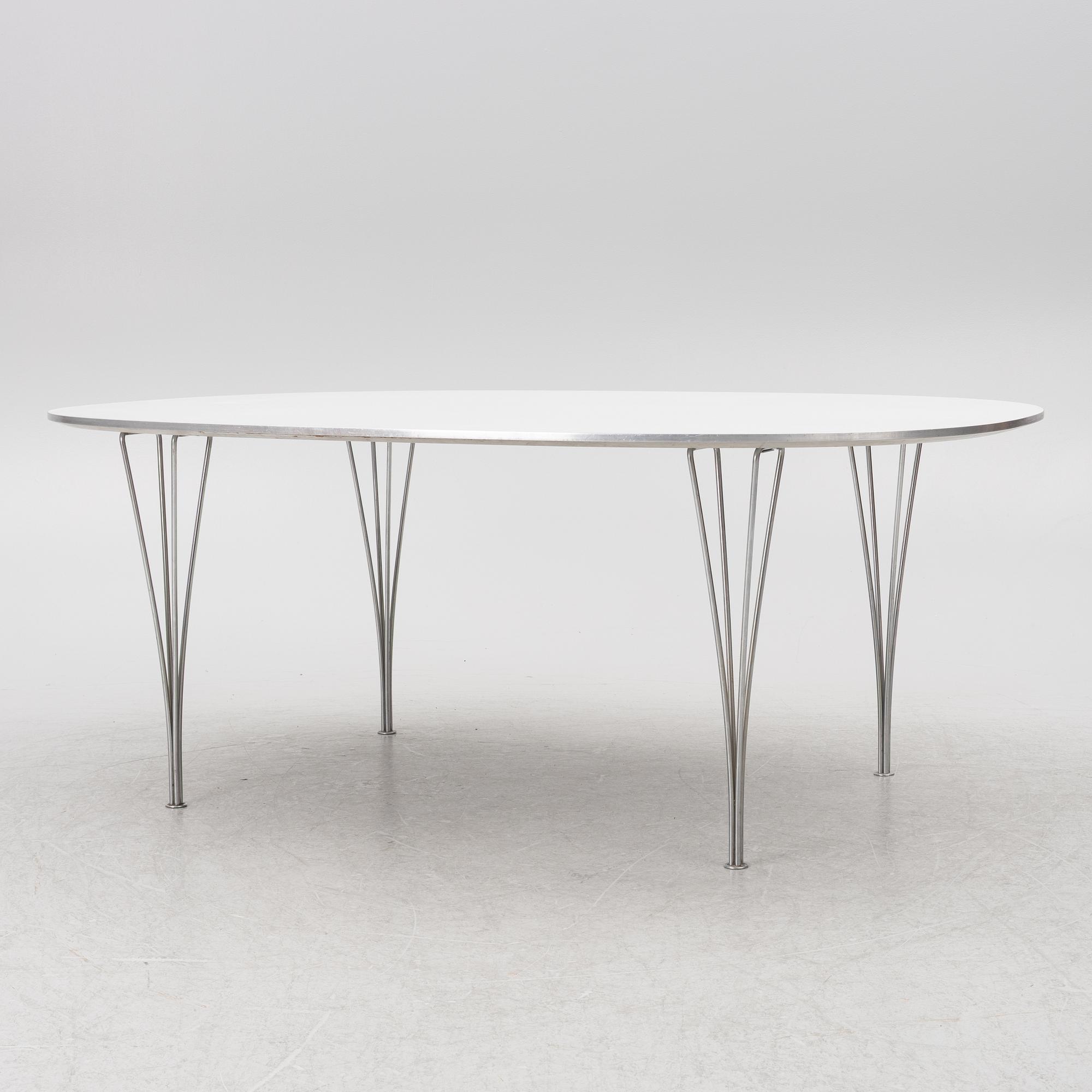 Bruno Mathsson & Piet Hein, table, "Superellipse", Fritz Hansen, Denmark.