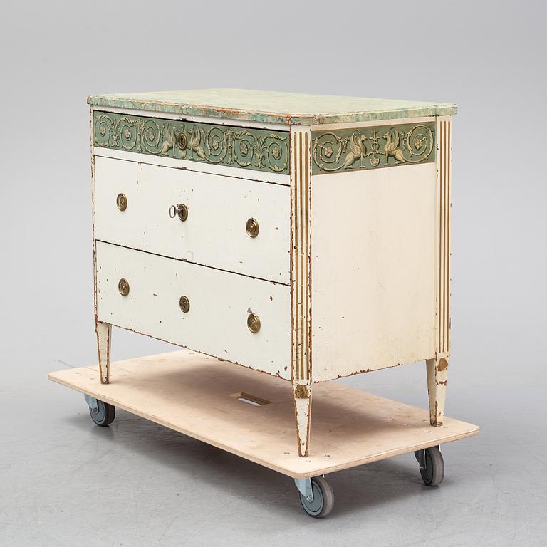A Swedish late Gustavian commode, from Nils Asplind's workshop in Falun, active 1785-1820.