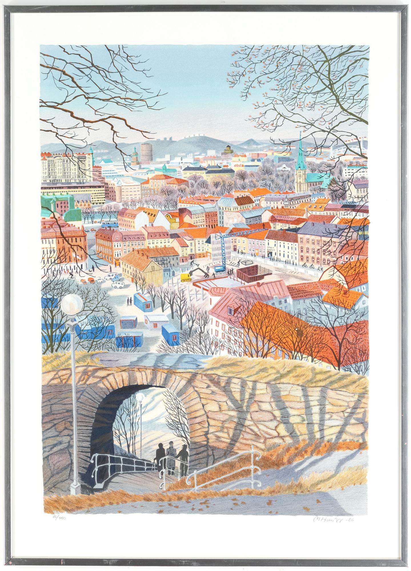 MONA HUSS WALLIN, färglitografi. Signerad och numrerad 76/450.