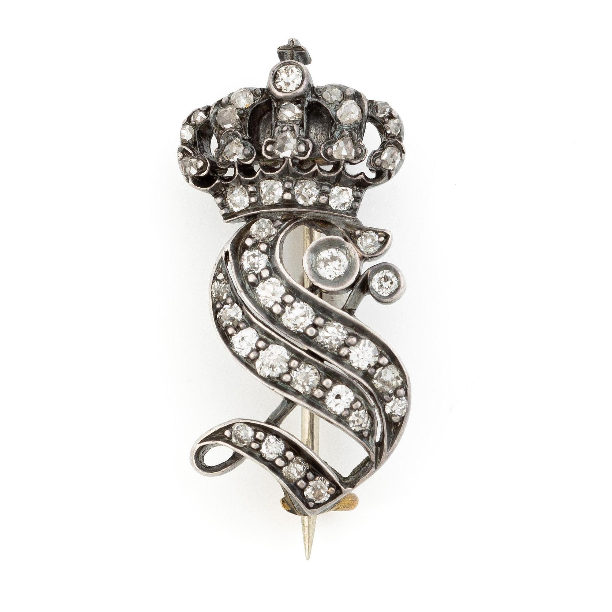Royal honour gift with Queen Sofia's (1836-1913) diamond monogram.