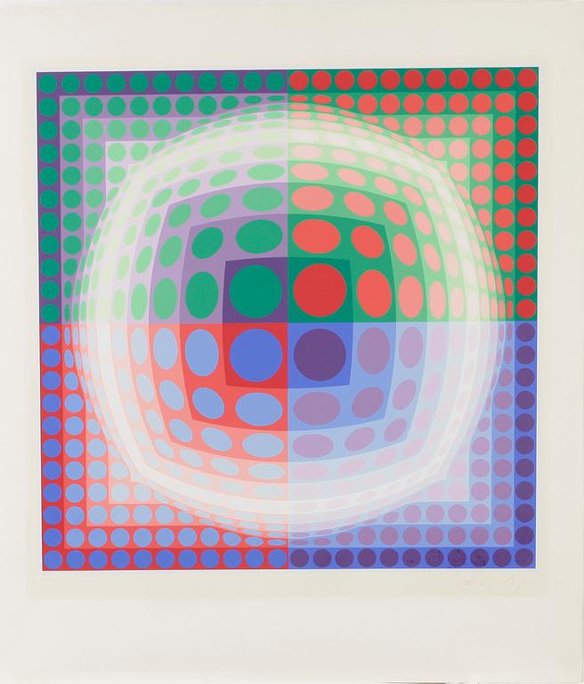 VICTOR VASARELY, färgserigrafi, signerad och numrerad 23/267, utgiven av Denise René, Paris samt med deras blindstämpel.