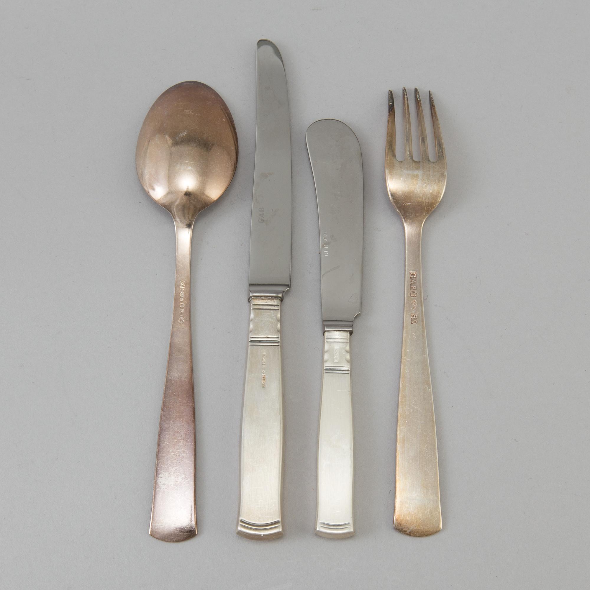 A 20 piece Swedish silver cutlery   "Rosenholm" from Guldsmedsaktiebolaget in Stockholm, 20th century.