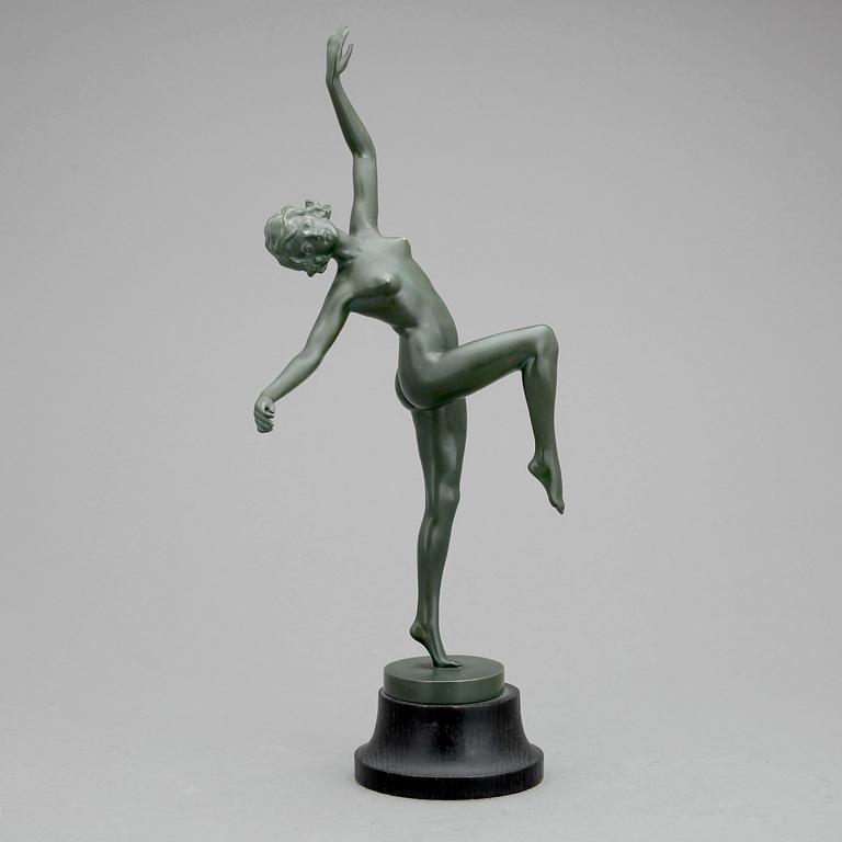 OKÄND KONSTNÄR, skulptur, art deco, brons, märkt J M Michel 1920/30-tal.