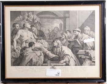 KOPPARSTICK, 2 st. 1700-tal. Bla efter Northcote.