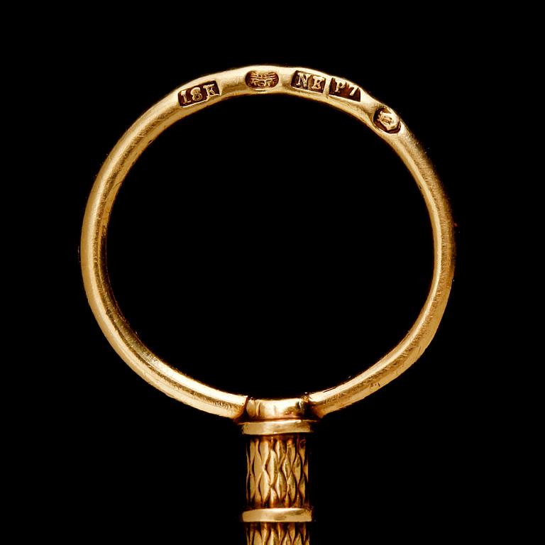 LORGNETTE, 18 k guld, svenska stämplar 1917. Total vikt ca 34 gram.