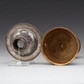 LAMPA med LOCK, silver. Tibet, 1800-tal.