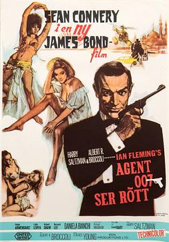 Filmaffisch James Bond "Agent 007 Ser Rött" ("From Russia With Love").