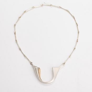 Poul Havgaard, "Continental", a sterling silver and gold necklace. Lapponia 1988.