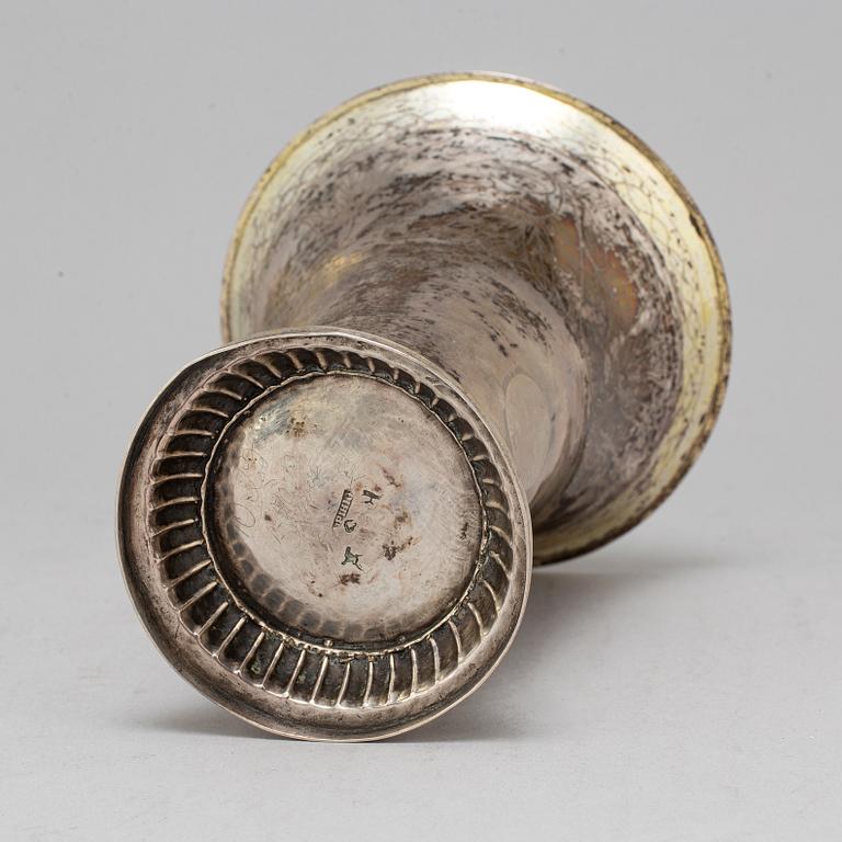 A parcel-gilt silver beaker probably Anders Pihra, Finland (1803-1831).