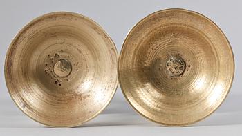LJUSSTAKAR, ett par, mässing, barockstil, 1800-tal.