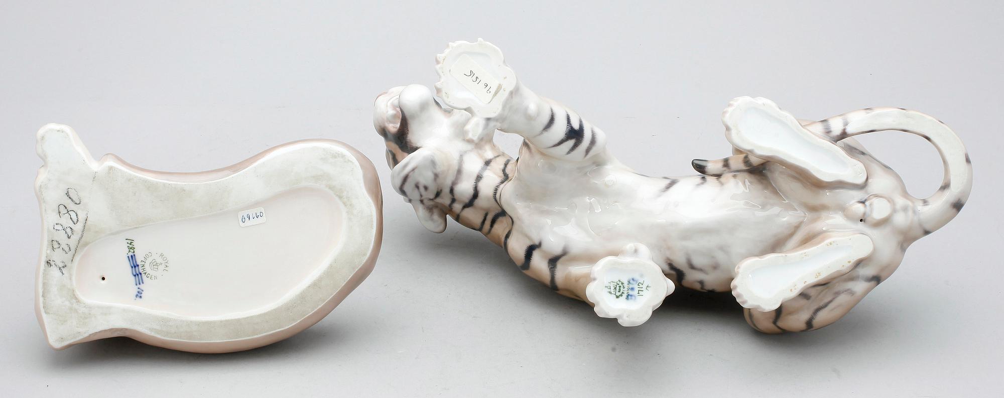 FIGURINER, 2 st, porslin, Royal Copenhagen resp Bing & Gröndahl.