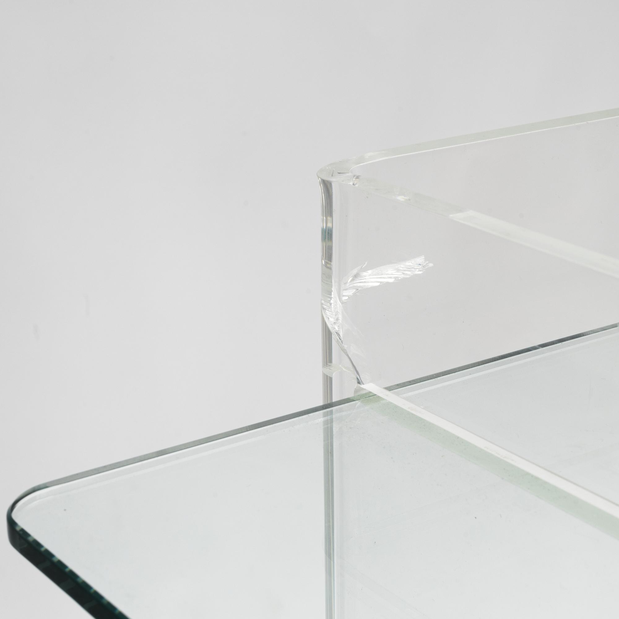 A 'Combiplex' glass and plexiglass shelf, Fogia.