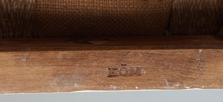 TABURETTER, ett par, sengustavianska, märkta EÖM, Erik Öhrmark, verksam 1777-1813 i Stockholm.