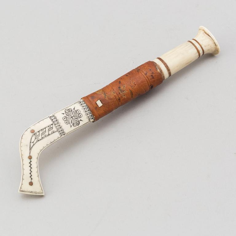 E POGGATS (Elias Poggats), knife, signed and dated 1957.