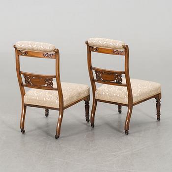 A PAIR OF CHAIRS, late 19th century.