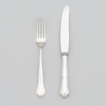 A 24-piece set of 'Chippendale' silver cutklery,  Kultateollisuus oy, Turku, Finland 1978-79.
