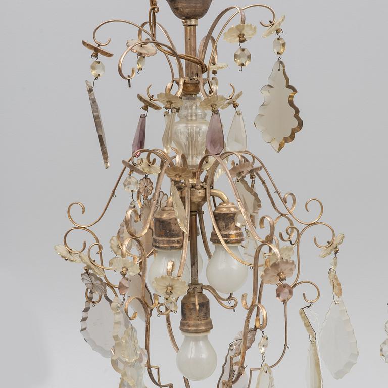 A Rococo style chandelier, first half of the 20th Century.