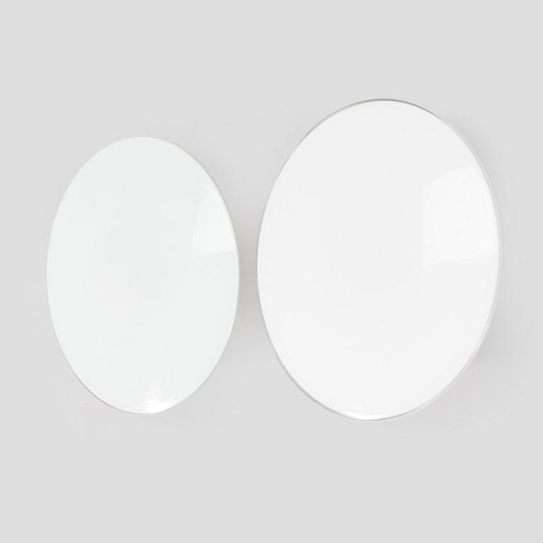 Arne Jacobsen, a pair of ceiling lamps/wall lamps, "AJ-Eklipta", Louis Poulsen, Denmark.
