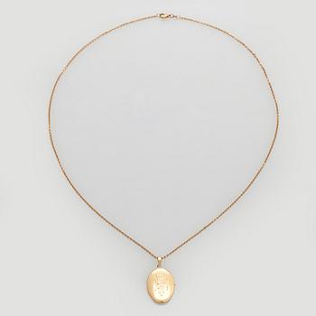 Medaljonki ja ketju, 18K kultaa.