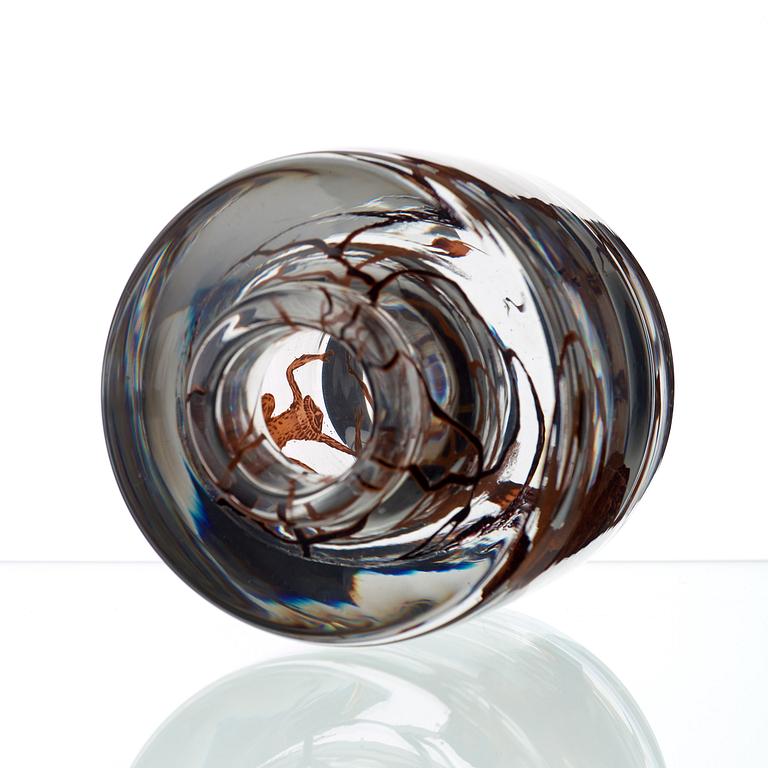 An Edward Hald 'graal' glass vase, Orrefors, Sweden 1939.