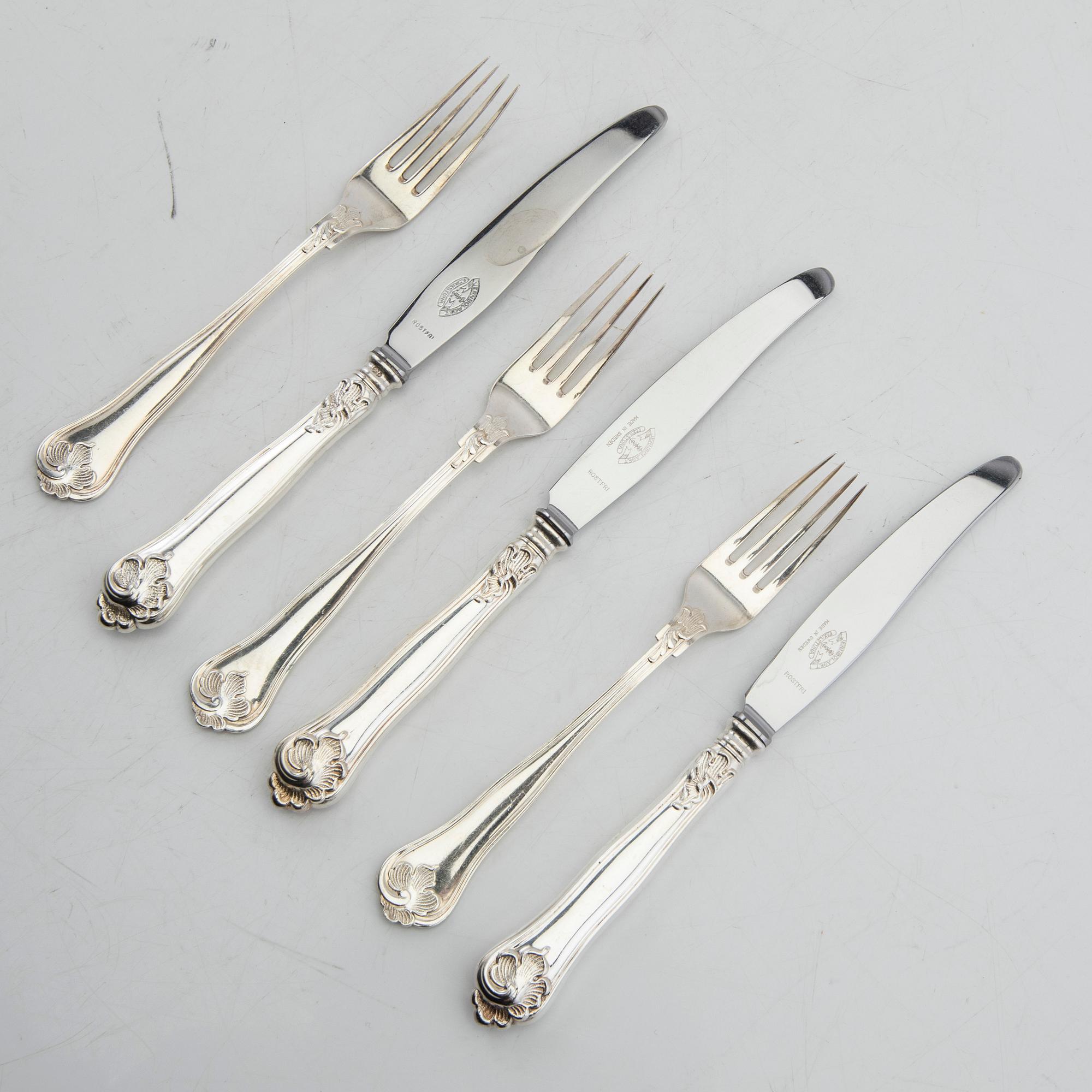 Bestick 23 dlr "Sachsisk" silver svenska importstämplar.